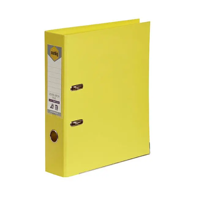Marbig A4 Lever Arch File – Bright Lemon 1