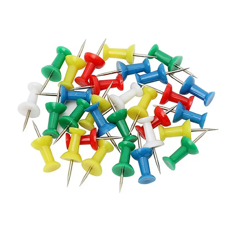 Marbig Assorted Push Pins – Heavy-Duty, Hang-Sell Pack Of 30 (975268) 1