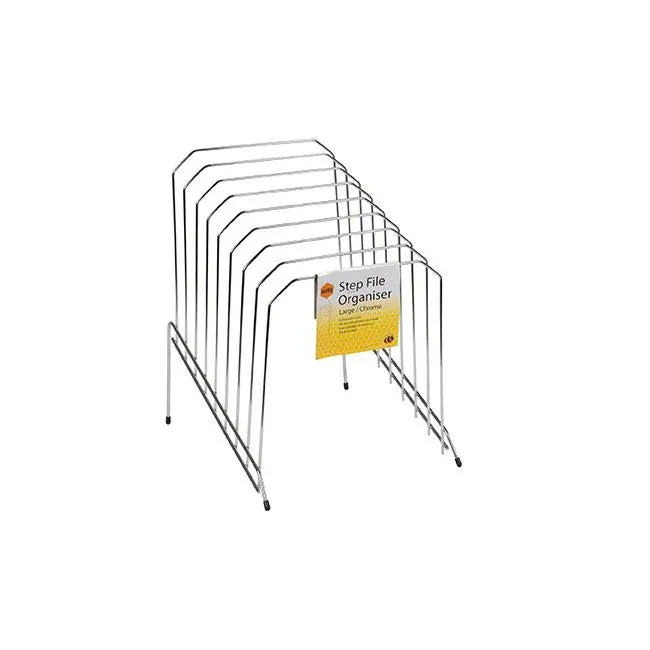 Marbig Step-Style Wire Desk Organizer – Large Silver 1