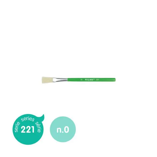 Milan 221 Series Flat Bristle Hair Brush – Size 0 1