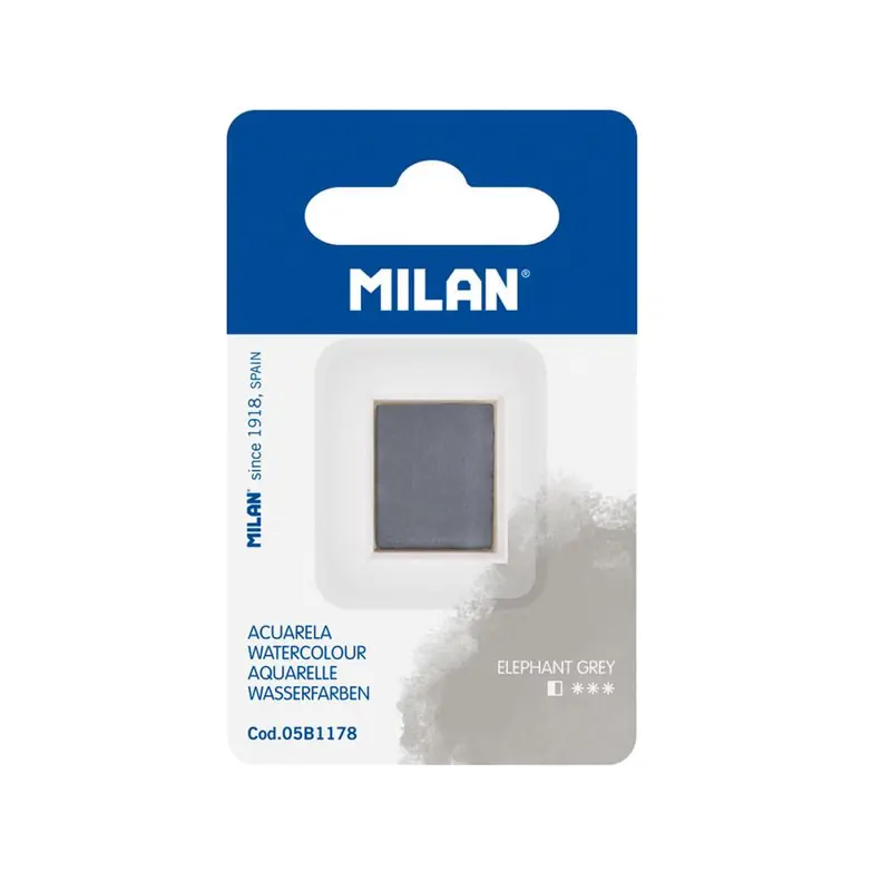 Milan Elephant Grey Watercolor Half-Pan Refill – Professional Grade 1