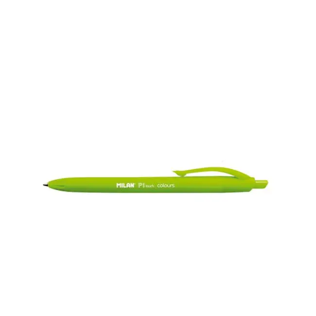 Milan P1 Touch Colours Ballpoint Pen – Fresh Light Green Ink, Comfort-Grip Design 1