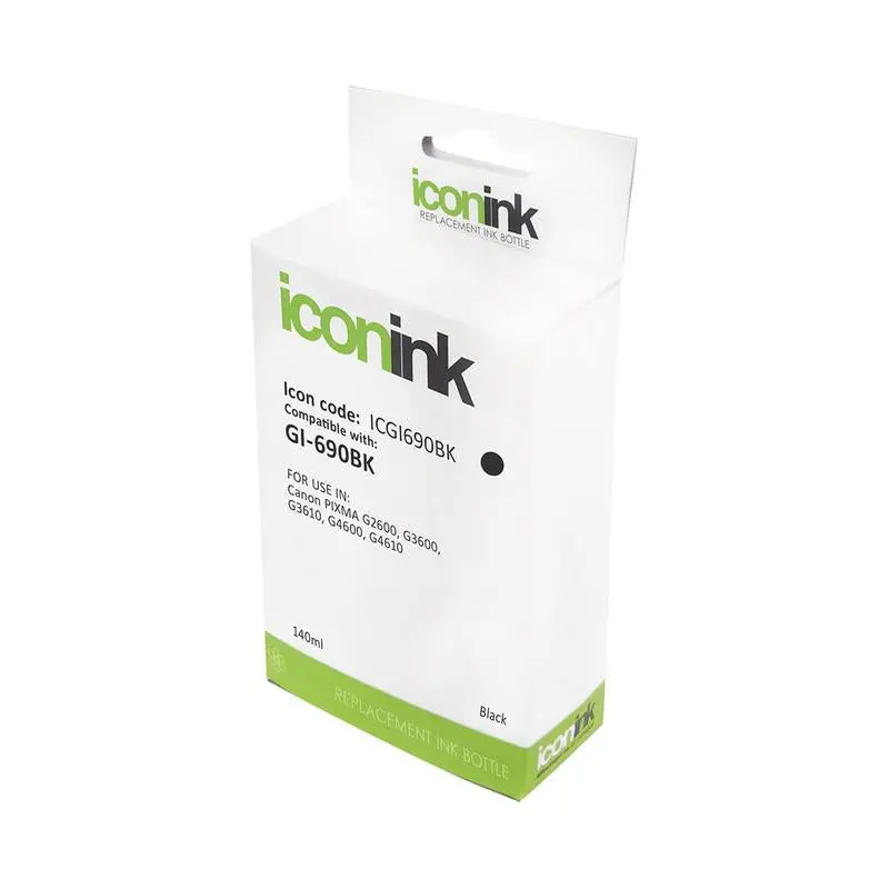 Okin 140Ml Black Ink Bottle For Canon Gi-690 / Icgi690Bk Printers 1