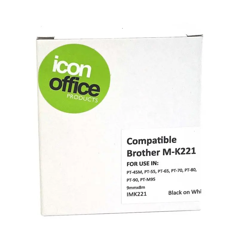 Okin 9Mm Mk Label Tape – Black On White, Compatible With Brother P-Touch Imk221 1