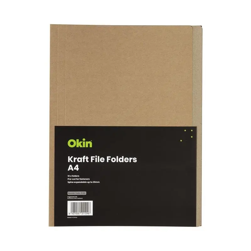 Okin A4 Expandable Kraft File Folders – 10-Pack With Reinforced Spine 1