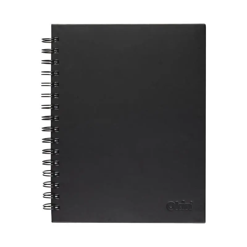 Okin A4 Hardbound Spiral Notebook – 200 Pages, Durable Black Cover 1