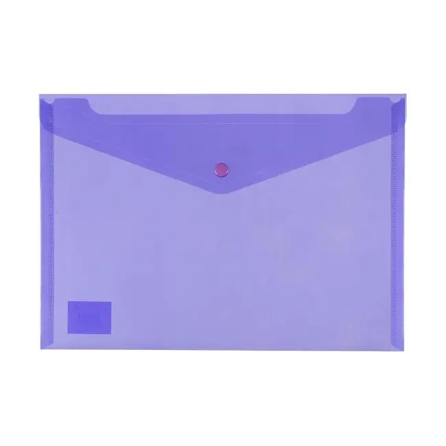 Okin A4 Polypropylene Document Wallet – Purple Button Closure 1