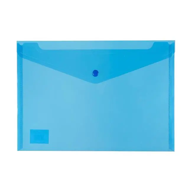 Okin A4 Pp Document Wallet – Blue Button-Closure Style 1