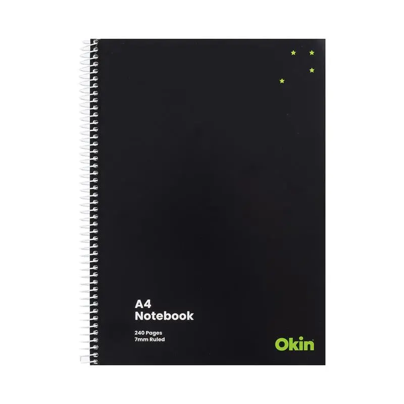 Okin A4 Spiral-Bound Notebook – 240 Pages, Soft Cover (Isnbsc002) 1