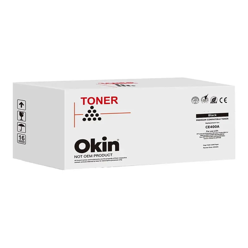 Okin Brand Black Toner Cartridge For Hp Color Laserjet Pro Mfp M477, M452 – Compatible With Ce400A/Ce250A (507A) 1