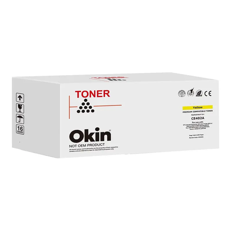 Okin Brand Yellow Toner Cartridge For Hp Color Laserjet Pro Mfp M477, M452 – Compatible With Ce402A/Ce252A (507A) 1