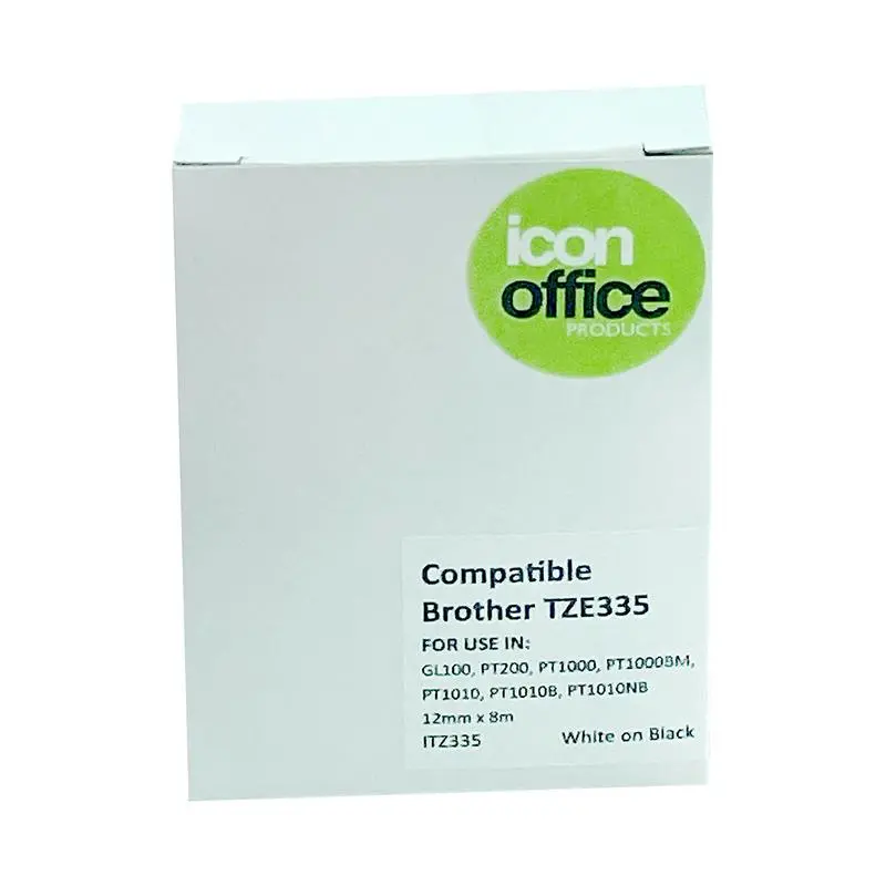 Okin Brother Tz Tape – 12 Mm × 8 M, White Text On Black Background 1