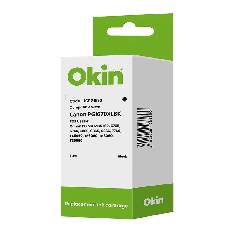 Okin-Compatible High-Yield Black Ink Cartridge For Canon Pgi670Xl Printers 1