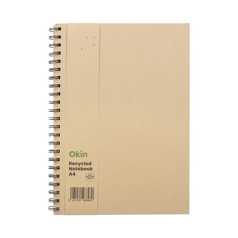 Okin Eco-Friendly A4 Spiral Notebook – 160 Pages, Recycled Paper 1