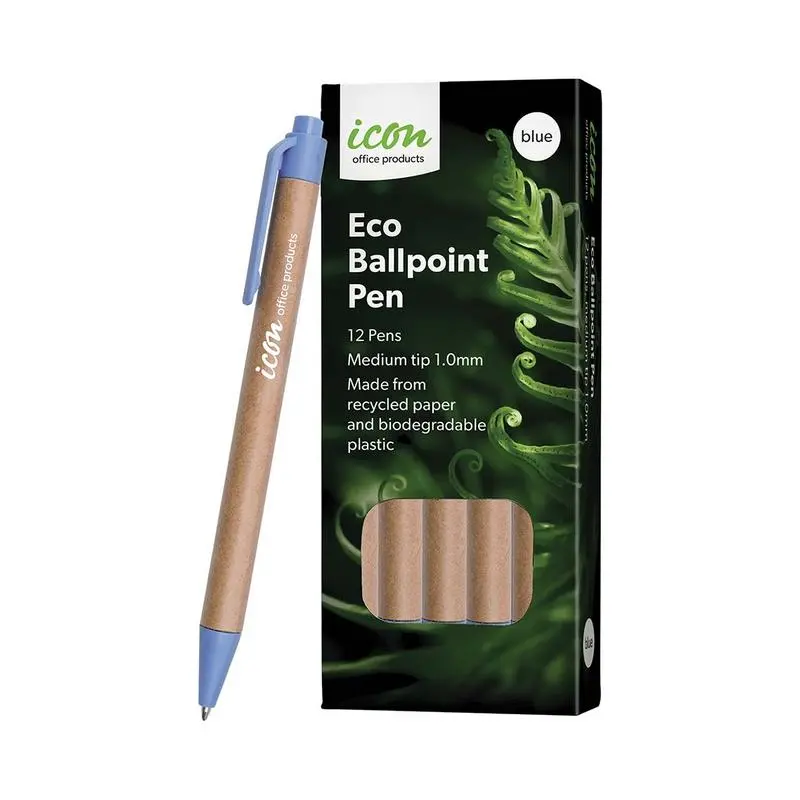 Okin Eco-Friendly Ballpoint Pens – 1.0 Mm Blue Ink, 12-Pack 1