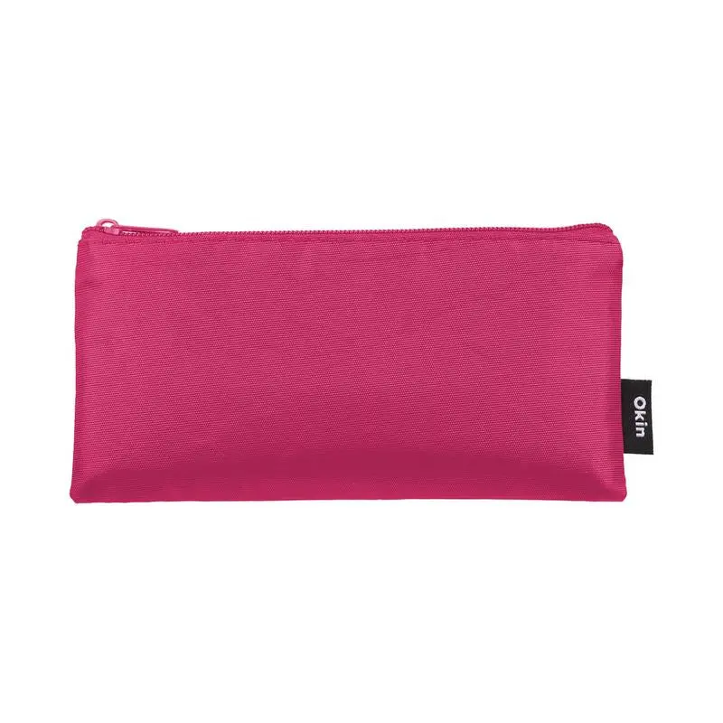 Okin Flat Pink Pencil Case – Slim 21×11Cm Organiser For Stationery 1