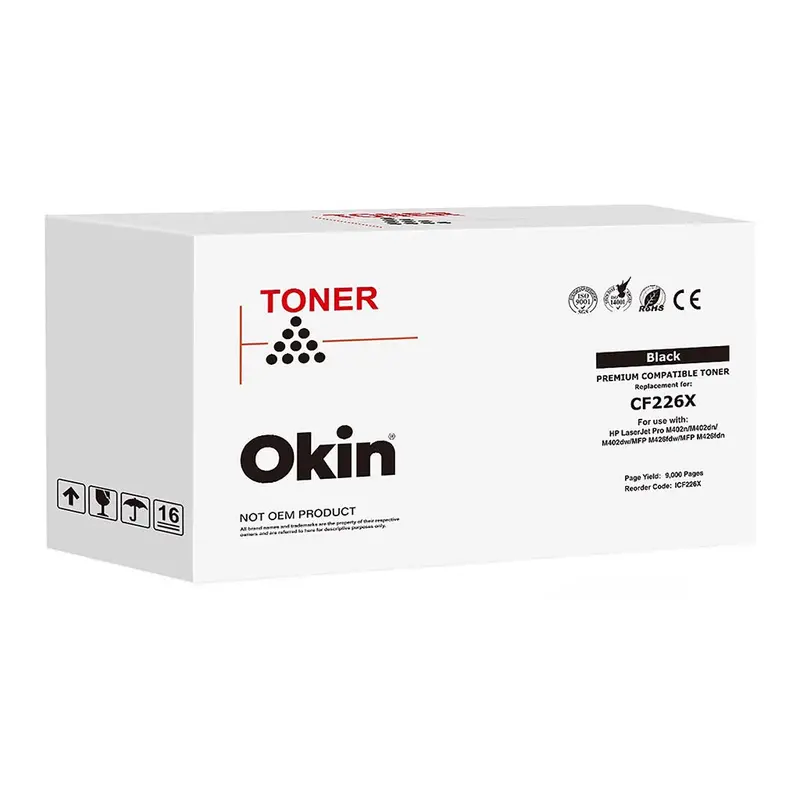 Okin High-Yield Black Toner Cartridge Compatible With Hp Cf226X Laser Printers 1