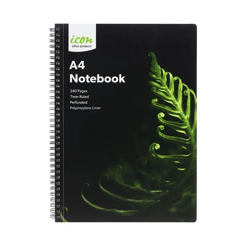 Okin Icon A4 Spiral Notebook – 240 Pages, Black Polypropylene Cover (Isnbpp005) 1