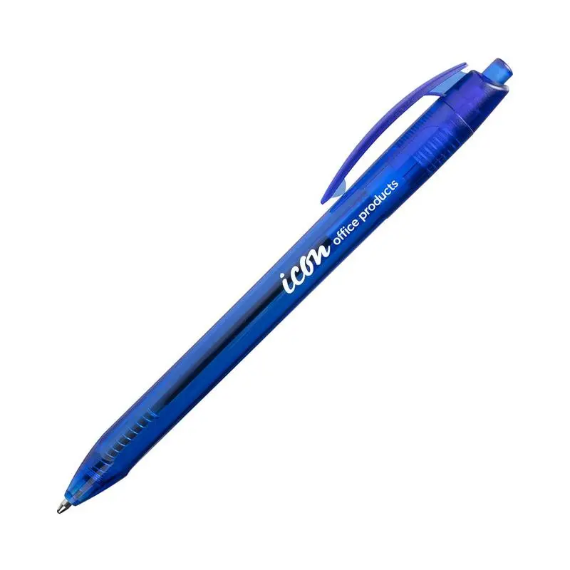 Okin Icon Blue Triangular Retractable Ballpoint Pen – 1.0Mm Grip Design 1