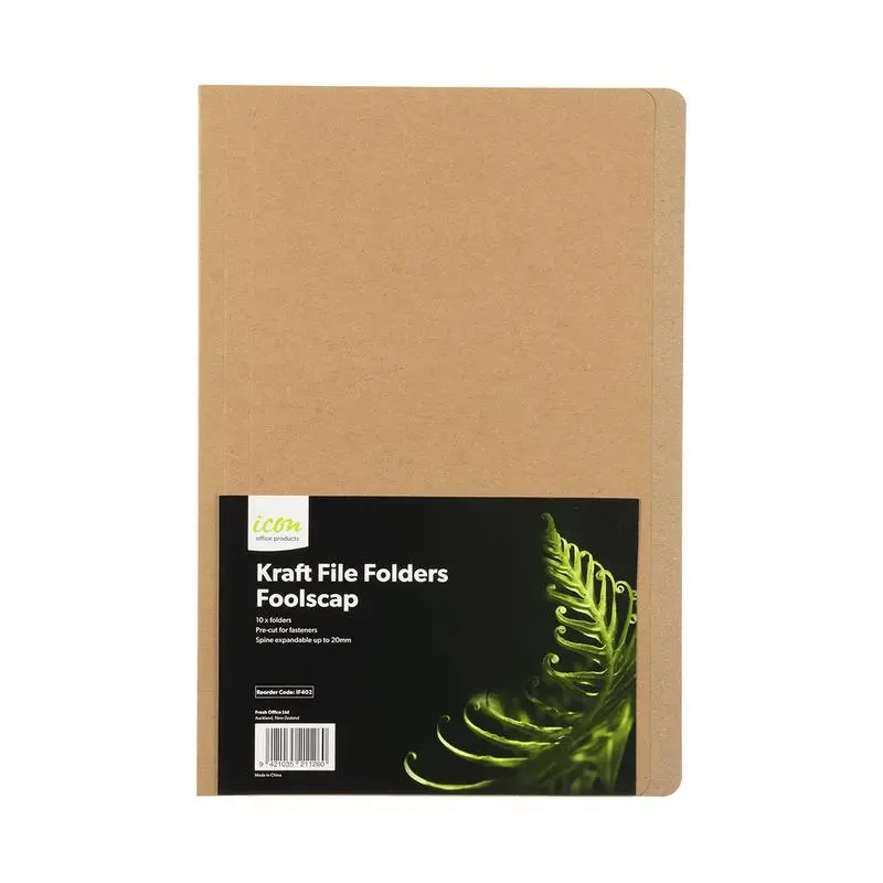 Okin Icon Kraft File Folders – Pack Of 10 Foolscap-Sized If402 1
