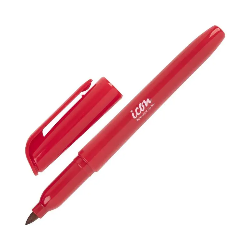 Okin Icon Red Permanent Marker Pen – 1.0Mm Bullet Tip Fine Line Art & Office Tool 1