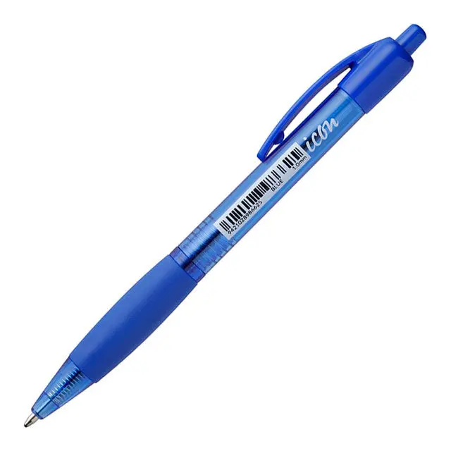Okin Icon Retractable Blue Ballpoint Pen – Comfort-Grip Design 1
