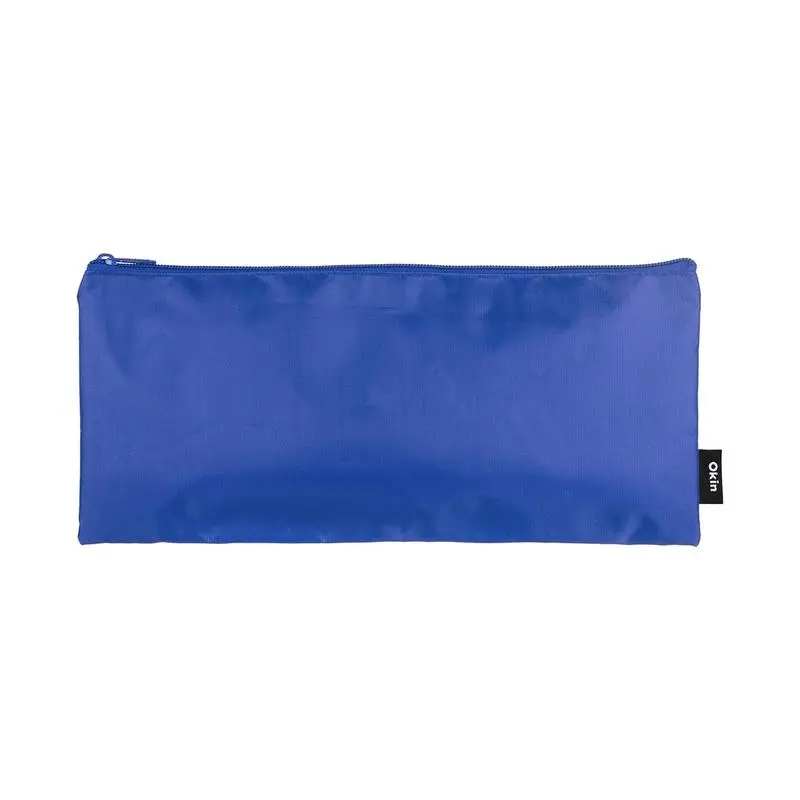 Okin Long Flat Pencil Case – Navy Blue, Spacious 34×15Cm Organizer (Pc-Longbl) 1