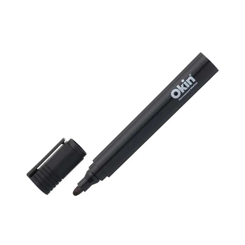 Okin Permanent Black Marker – 3.0Mm Bullet Tip, Smudge-Resistant (Ipmblk) 1