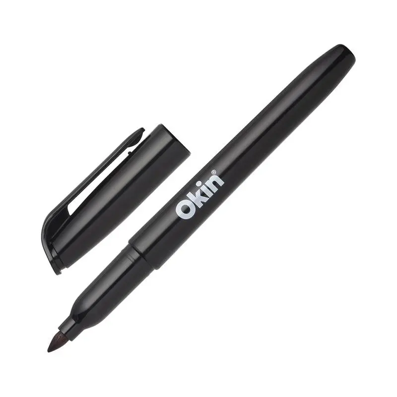 Okin Permanent Marker – Black Ink, 1.0 Mm Bullet Tip, Smudge-Resistant 1