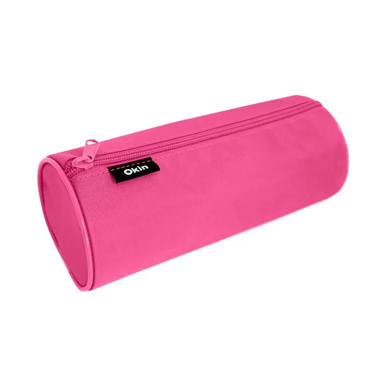 Okin Pink Barrel-Style Pencil Case – 22 × 9Cm Capacity, Soft Fabric Build 1