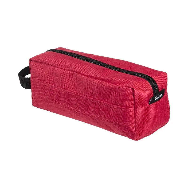 Okin Red Barrel Zippered Pencil Case – 22 × 8 × 8 Cm Rigid Organiser 1