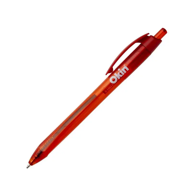 Okin Red Triangular Ballpoint Pen, 1.0 Mm Retractable 1