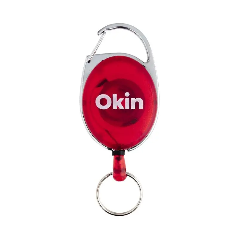 Okin Retractable Id & Key Holder – Red Cord, 70 Cm Extended Length 1