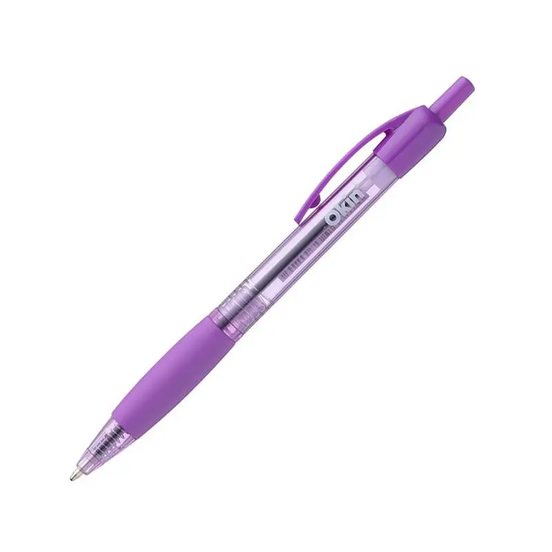 Okin Retractable Purple Ballpoint Pen – 1.0Mm Tip With Comfort Grip 1