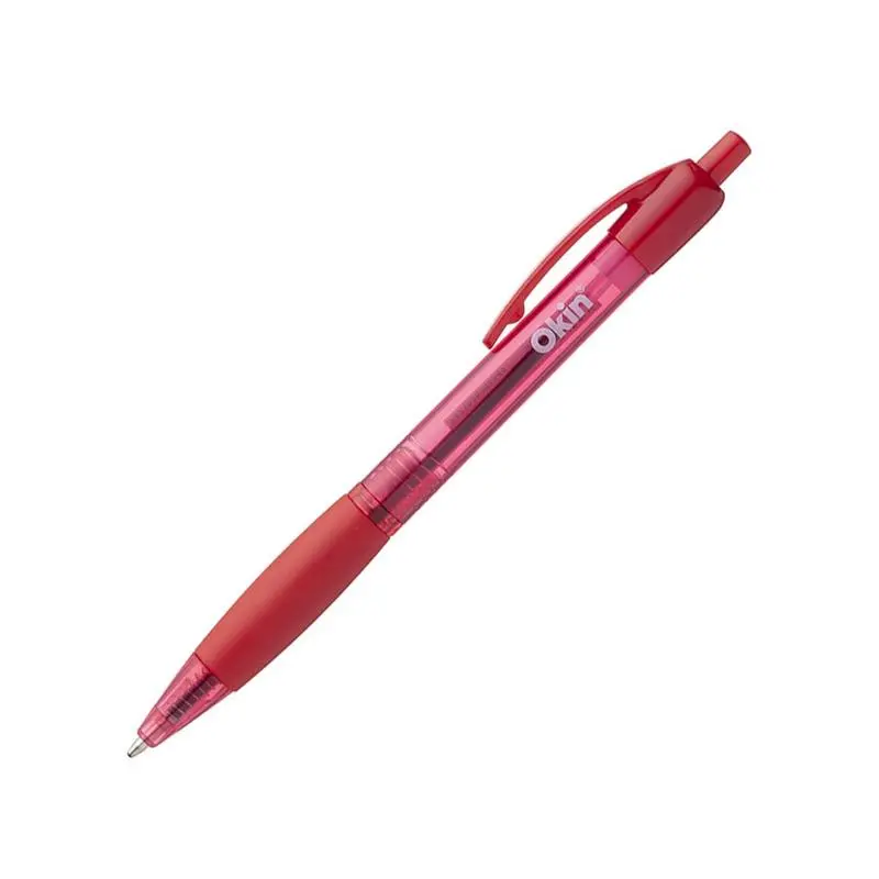 Okin Retractable Red Ballpoint Pen With Comfort Grip – 1.0Mm Tip 1