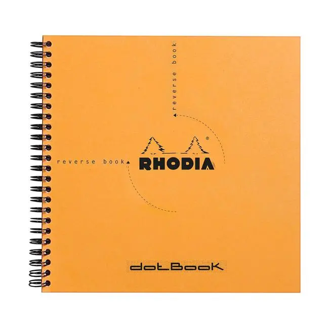 Orange Square Spiral Notebook (210×210 Mm) – Rhodia Reverse Book Dotted 1