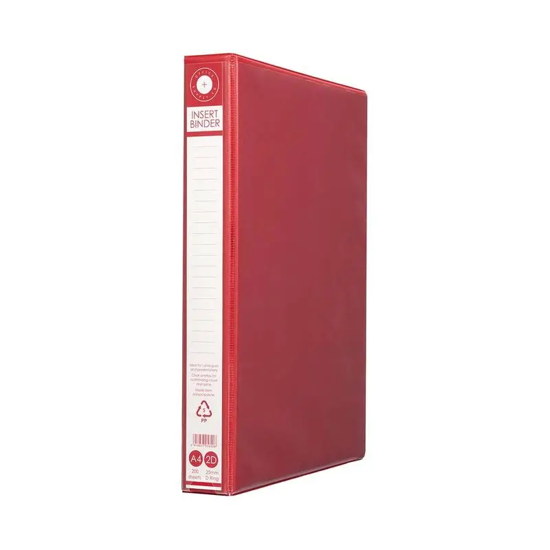 Osc A4 2D Insert Binder – 25Mm Red Ring, Holds Up To 200 Sheets 1