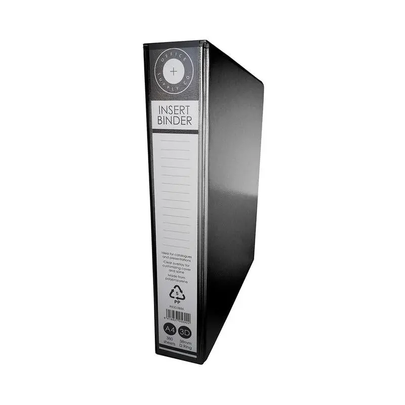 Osc A4 3D Insert Binder – 38 Mm Capacity, Black (Model Rb3D38Bk) 1