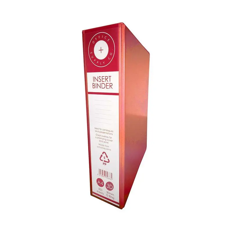 Osc A4 3D Ring Binder – 50Mm Capacity, Red Cover (Rb3D50Rd) 1