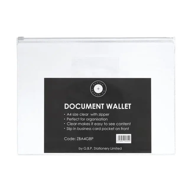 Osc A4 Document Wallet With Zip Closure – Pack Of 5 Durable Filing Pouches 1