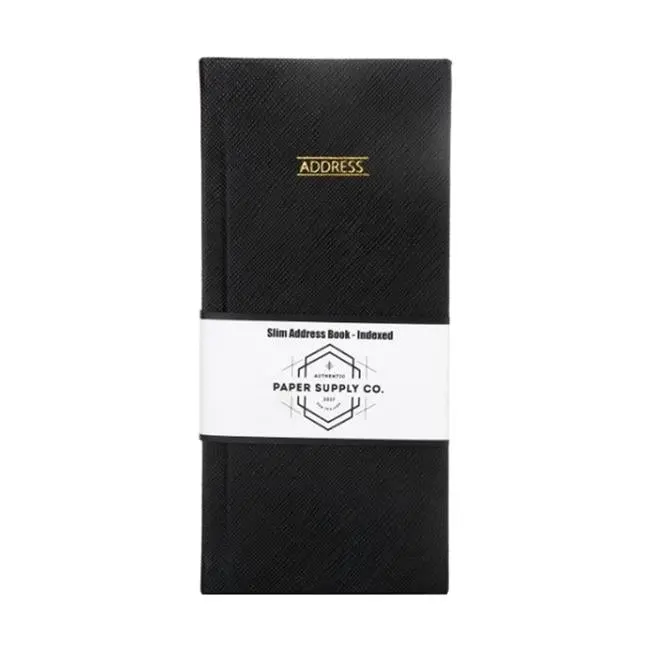 Osc Citta Slimline Address Book – Minimalist Black Design 1