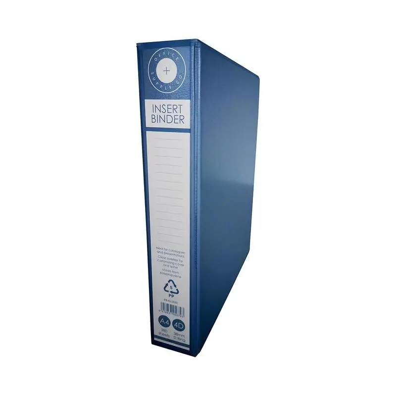 Osc Eco-Friendly A4 4-Ring Insert Binder – 38Mm Blue Spine 1