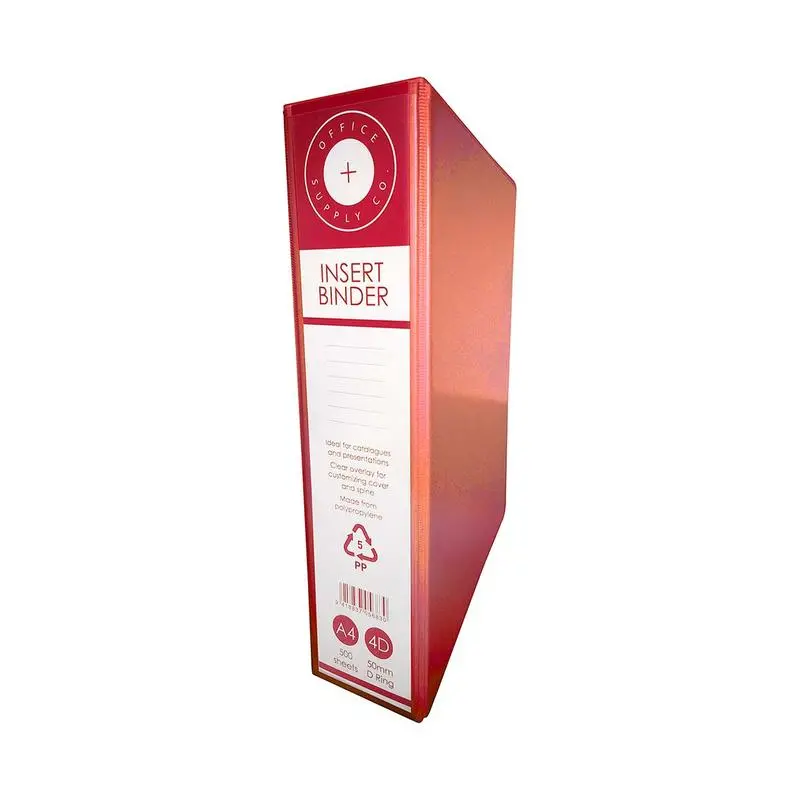 Osc Eco-Friendly A4 4D Insert Binder – 50 Mm Capacity, Red Cover 1