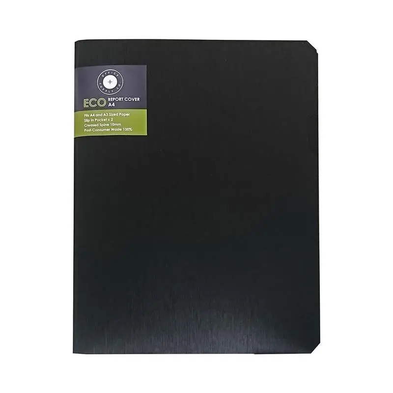 Osc Eco-Friendly A4 Report Cover – Black With Dual Document Pockets (Rec-Repbk) 1