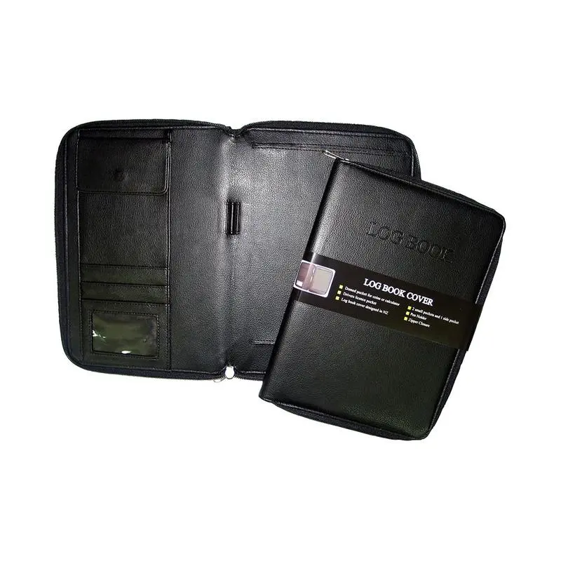 Osc Leather-Look Log Book Cover – Black, A4 Size 1