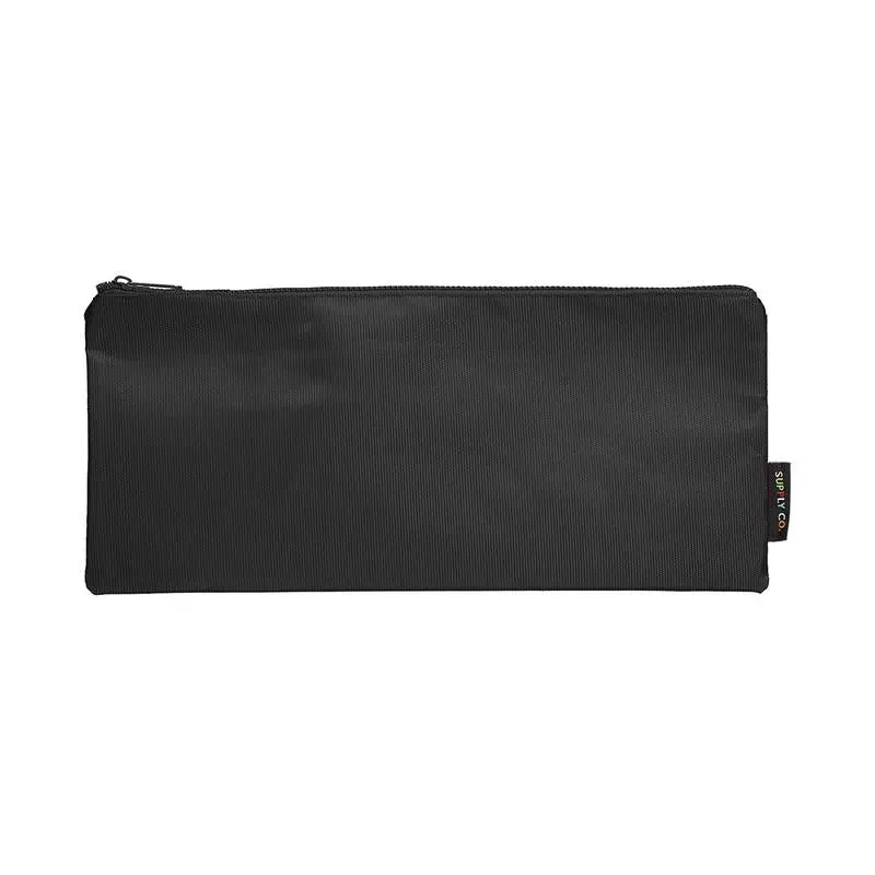 Osc Long Flat Pencil Case – 34 × 15 Cm, Premium Black Fabric 1