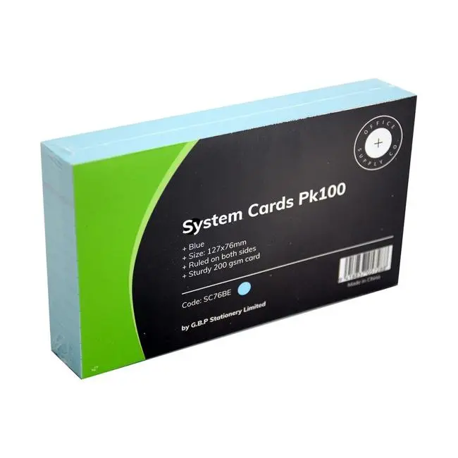 Osc Standard System Cards (76 × 127 Mm) – Blue Pack Of 100 1