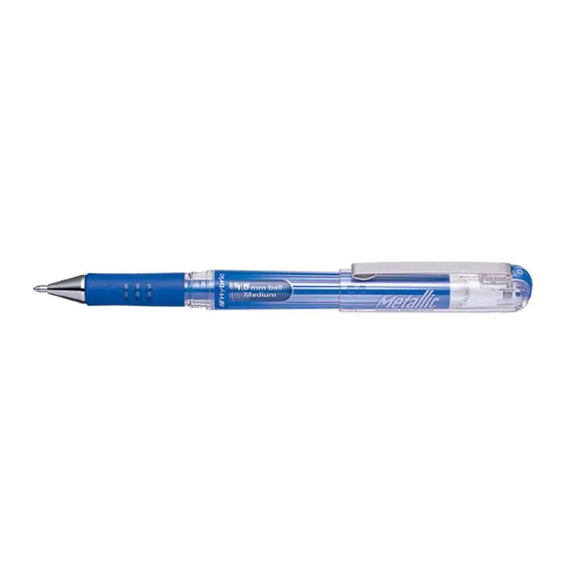 Pentel Hybrid Gel Grip Dx Rollerball – 1.0Mm Metallic Blue Ink, Comfort Grip 1
