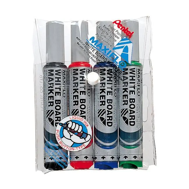 Pentel Maxiflo Whiteboard Marker – Bullet Tip, 2.1Mm, Assorted Colours 1