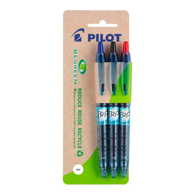 Pilot Begreen B2P Recycled Gel Ink Pens – Fine Tip, Eco-Friendly Assortment (3-Pack) 1
